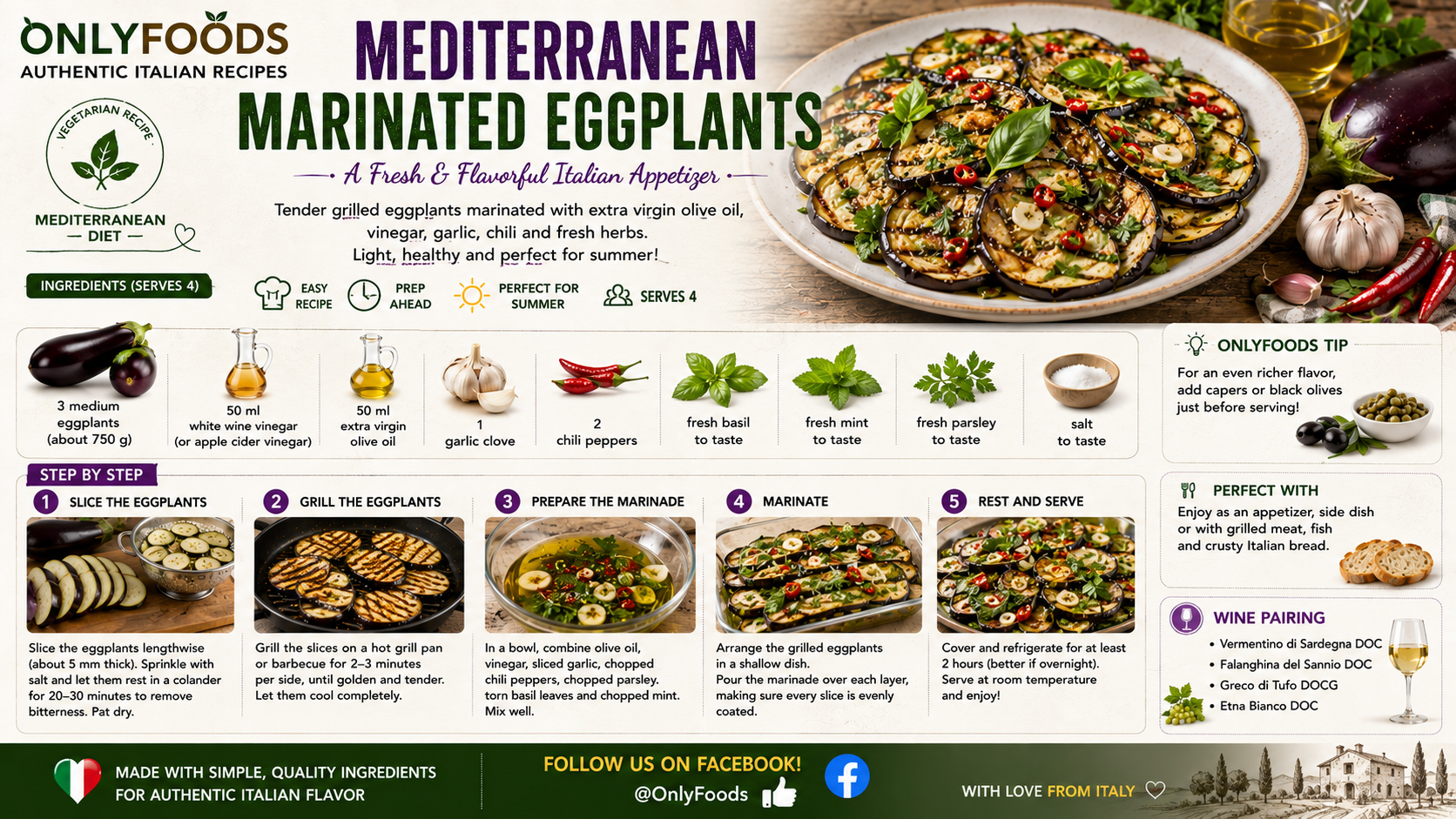 Mediterranean marinated eggplants