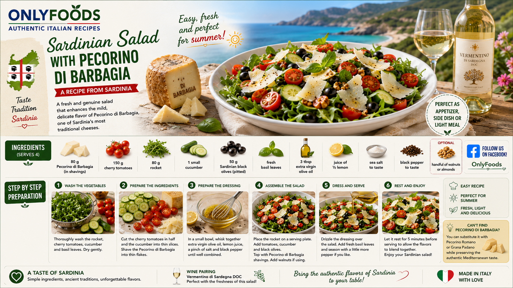 Sardinian salad with Pecorino di Barbagia